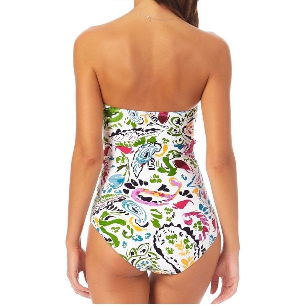Anne Cole Sz 6 Floral Halter One Piece Swimsuit Multicolor Bright Garden Print - Picture 9 of 15